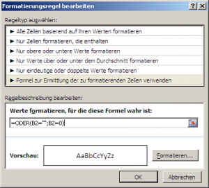 bedingte Formatierung weiß