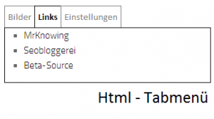 html tabmenü